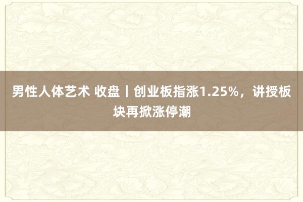 男性人体艺术 收盘丨创业板指涨1.25%，讲授板块再掀涨停潮