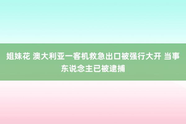 姐妹花 澳大利亚一客机救急出口被强行大开 当事东说念主已被逮捕