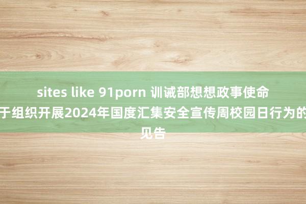 sites like 91porn 训诫部想想政事使命司对于组织开展2024年国度汇集安全宣传周校园日行为的见告